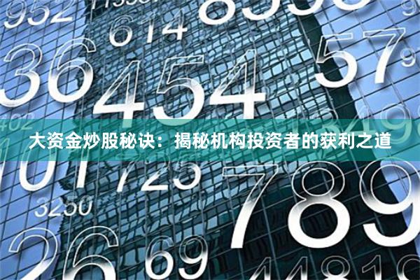 大资金炒股秘诀：揭秘机构投资者的获利之道